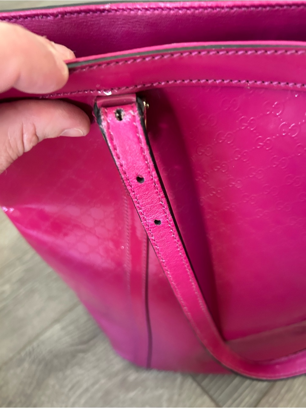 Gucci Hot Pink Microguccissima Patent Leather Nice Tote Bag - Picture 8 of 11